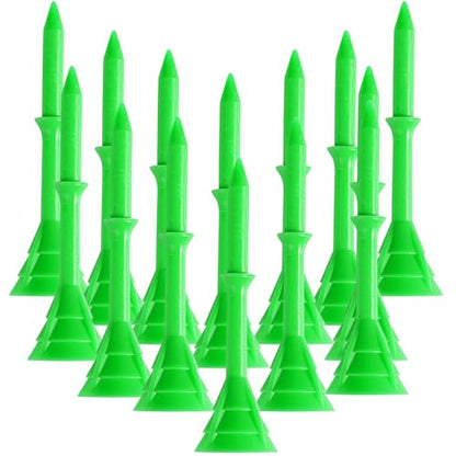 Amy Sport Golf Tees Plastic 3 1/4 inch Upgrade Unbreakable Bulk 30 Pack Reduce Friction Side Spin Durable Stable 83 mm Long Tee for Golfer Practice - color: Green