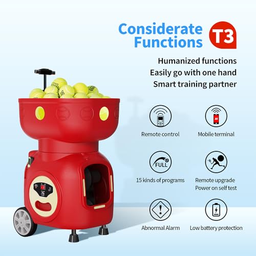 Tennis Ball Machine Automatic Portable Tennis Ball Launcher, App-Controlled - Pre-Programmed and Custom Drills, 120-Ball Capacity,Lightweight Design – for Beginners to Intermediate Players