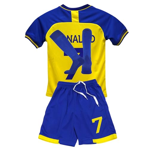 Boys Soccer Jerseys Training Uniform Soccer Jersey for Kids Football Youth Jerseys 3 Piece - color: Yellow, size: 4-5T
