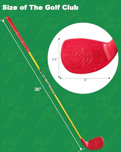 HOTWIND Backyard Golf Game Clubs with 5”x 3.5” Oversize Heads and 36” Lightweight Carbon Shaft for Adults Play Outdoor Golf Yard Game in Grass Parks and Yards Hit Plastic and Foam Balls - size: 6 Pack