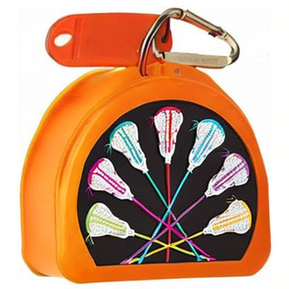 Lacrosse Mouthuard Retainer Case - Lacrosse Sticks (Orange) - color: Orange