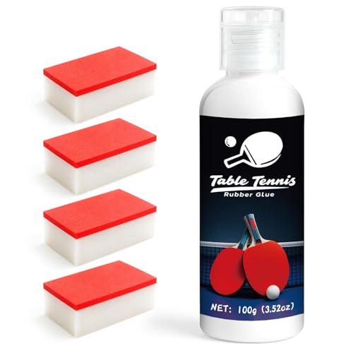 Table Tennis Glue, Perfect for Assembling Table Tennis Ping Pong Paddle, Comes with 8 Sponges to Easily Replace Table Tennis Rubber - size: 100ml