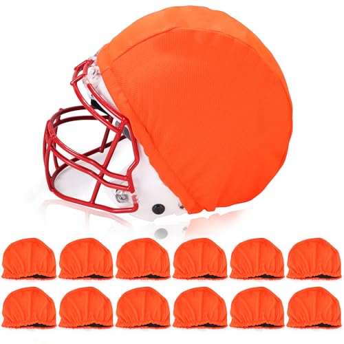 Football Helmet Covers Scrimmage Caps-Perfect for Football, Hockey, and Lacrosse Practice Sessions.The Fabric is Elastic& Bright Colors for Team Identification - color: Orange-12pcs