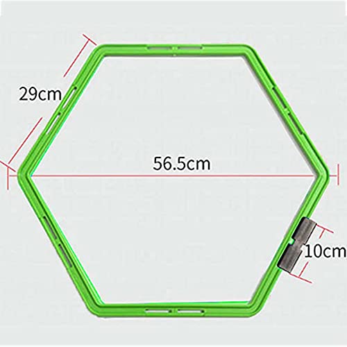 Hexagon Agility Ring Training Circle Ring Speed Agility Ladder Physical Training Ring Football Footwork Trainer Hurdles Agility Ladder Fitness Equipment Multicolor Training Ring 3Pcs - color: green