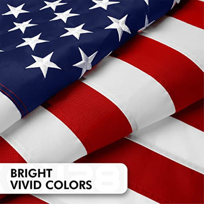 American Flag | 3x5 Ft | Long Lasting US Flag, Made From 210D Polyester, Embroidered Stars, Sewn Stripes, Brass Grommets, Vivid Color, Outdoor/Indoor - color: USA 3x5 Ft