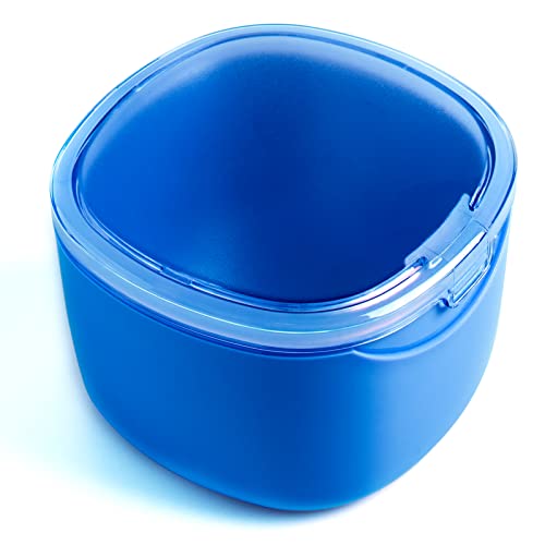 Denture Bath Case, Retainer Cleaning Box,No-Leak Denture Case, Mouth Guard, Night Guard and Retainer (blue) - color: Blue