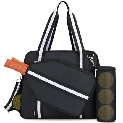 Pickleball Bag for Women 2-in-1 Tote & Crossbody with Fence Hook Holds 2 Paddles & Detachable Ball Bag Court to Street