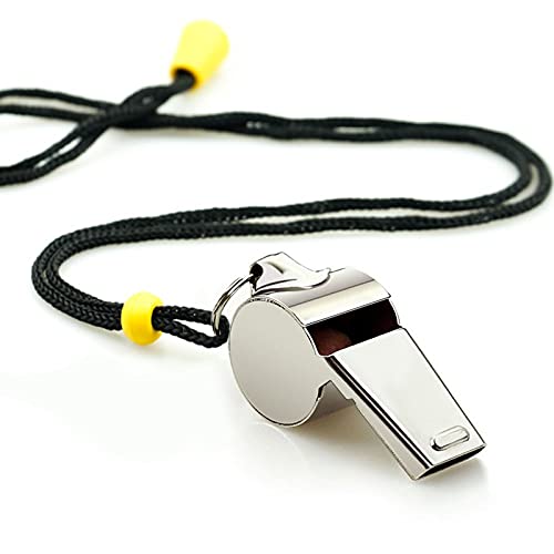 Whistle, 3 Pack Sports Whistles with Lanyard, Loud Crisp Sound Whistles Great for Coaches, Referees, and Officials