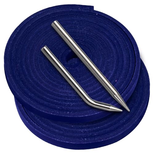 Baseball Glove Lace, Mitt Lace Repair Kit Softball 2 Leather Laces and 2 Lacing Needles for Catcher's Glove - color: Dark Blue