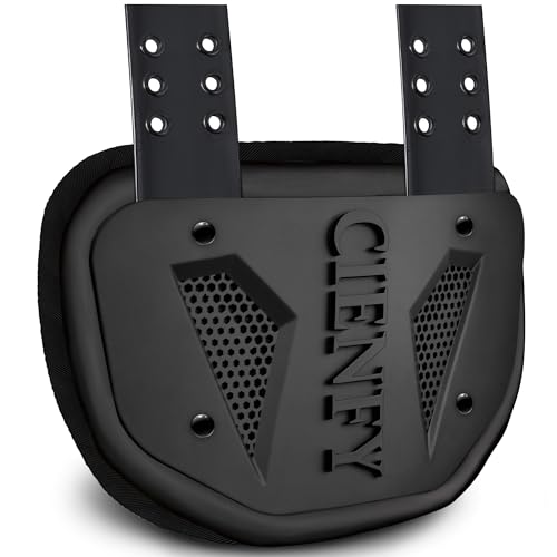 Football Back Plate for Shoulder Pads, Backplate Youth and Adult Football Players, Hard Shell Lower Back Protector with Contoured Foam, High-Impact Protection - color: Black, size: Adult