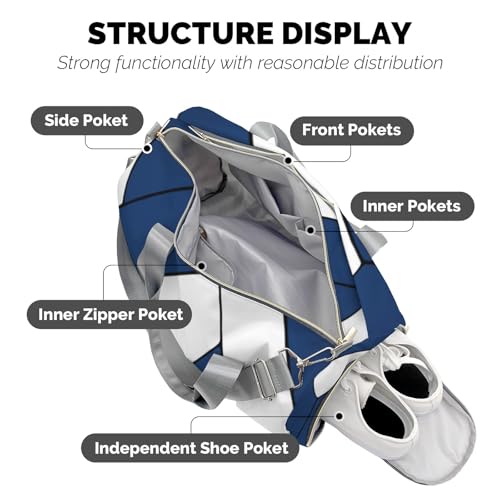 Personalized Custom Volleyball Navy BlueDuffel Backpack Waterproof Multifunctional Daypack Gym Yoga Sport with Name Gift - color: Volleyball 1