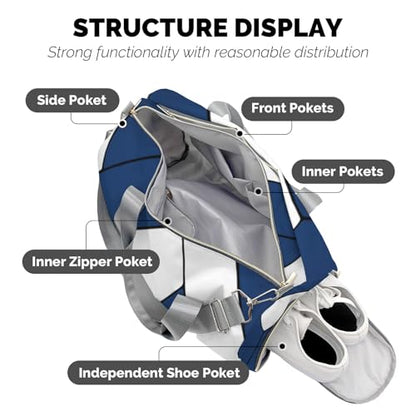 Personalized Custom Volleyball Navy BlueDuffel Backpack Waterproof Multifunctional Daypack Gym Yoga Sport with Name Gift - color: Volleyball 1