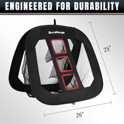 DURARANGE Pop-Up Golf Chipping Net - Ultimate Target Training Chip Aids for Precision & Distance, Outdoor | Indoor Practice, Golfer Gift - color: Only 1 Black Net