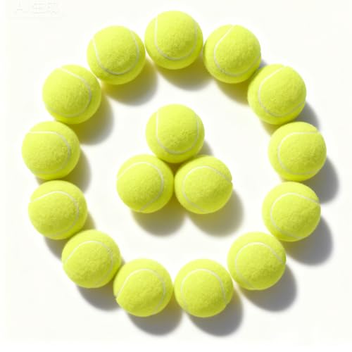 PoyPet 16-Pack Tennis Balls Bulk for Practice,Training and Beginners | Ideal for Dog Fetch,Chew and Play - color: Yellow