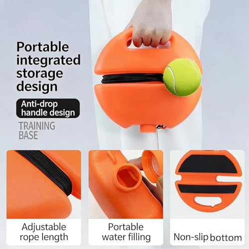 2026 New Solo Tennis Trainer Rebound Ball, Tennis Ball Training Baseboard, Portable Tennis Movement Trainer for Home use, Multifunctional Tennis Solo Practice kit for Backyard