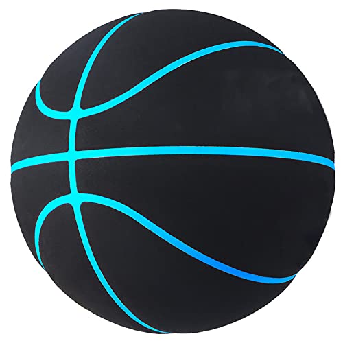 MINDCOLLISION Standard 5/6/7 Basketball, Non-Slip and Wear-Resistant Microfiber Suede, No Logo Ball, Suitable for Indoor and Outdoor Training and Competition, Suitable As A Signature, Gift - color: Blue edge, size: No. 5