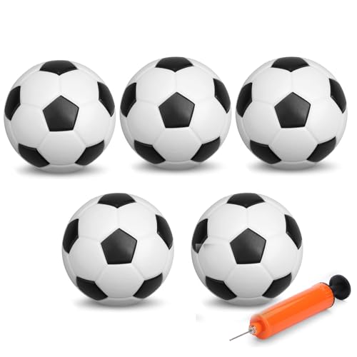 5 PCS 6 Inch Mini Soccer Ball Set with Pump, PVC Soft Toddler Soccer, Indoor Outdoor Sports Toys for Kids, Pool Beach Lawn Games, Classic Black White Training Balls, Birthday Gift for Boys Girls - color: white
