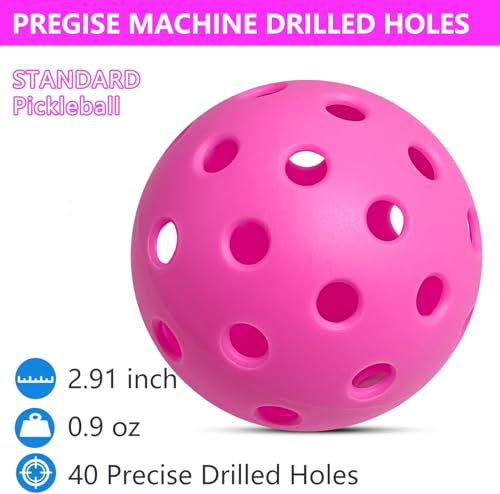 6 Pack Sports Outdoor Pickleballs - 40 Pickleball Balls - USA Pickleball Balls (USAPA) Approved - Official US Open Ball - color: Pink, style: 24 - Pack