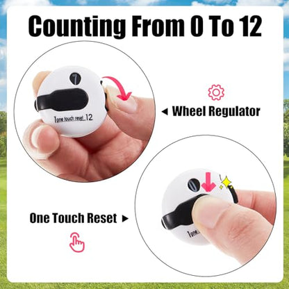 3 Pcs 1.2 Inch Golf Score Counter for Women Mini Golf Stroke Counter Scoring Keeper up to 12 Shot to Scorekeeper Glove in