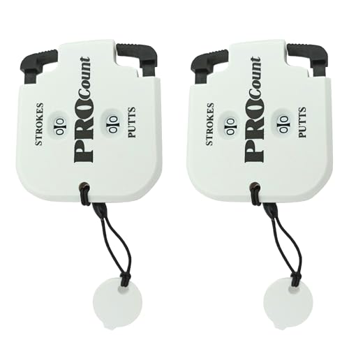 Golf Stroke Counter 2 Digit 1-99 Portable Score Keeper with Reset Keychain for Golf Competitions Games - color: White+Black, size: 2 Pack