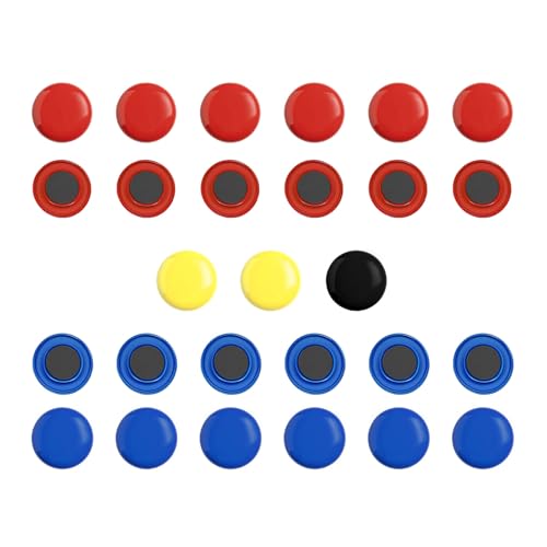 27-Piece Soccer Magnets - 2 Team Sport Goal Player Magnets for Magnetic Clipboard Coach Board, Compatible with Magnetic Whiteboard & Coach Board