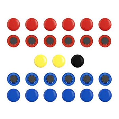 27-Piece Soccer Magnets - 2 Team Sport Goal Player Magnets for Magnetic Clipboard Coach Board, Compatible with Magnetic Whiteboard & Coach Board