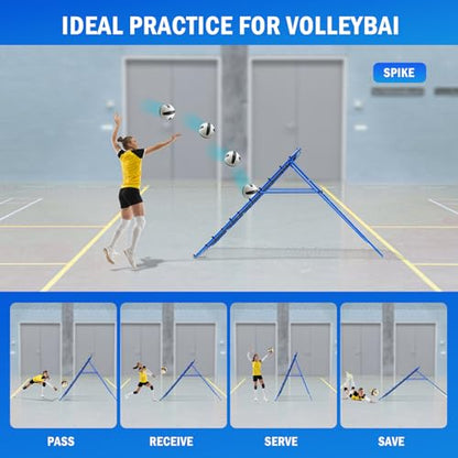 Volleyball Lacrosse Rebound Net Pro, WINTHAI Lacrosse Rebounder for Backyard, 7x4FT/6x4FT/4x4FT Bounce Back Net with Target Strike Zone, Easy Quick Setup, Volleyball Baseball Softball Soccer Training - size: 6FTx4FT