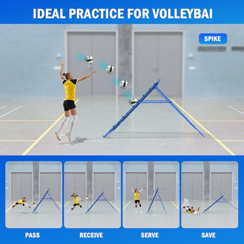Volleyball Lacrosse Rebound Net Pro, WINTHAI Lacrosse Rebounder for Backyard, 7x4FT/6x4FT/4x4FT Bounce Back Net with Target Strike Zone, Easy Quick Setup, Volleyball Baseball Softball Soccer Training
