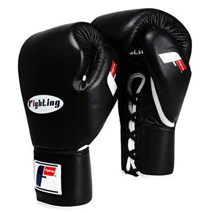 Fury Professional Lace Training Gloves - Lace Up Sparring Gloves for Boxing, Bag, and General Training - color: Black, size: 12 oz