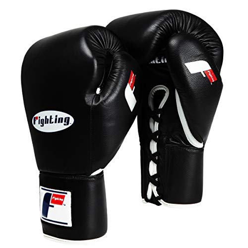 Fury Professional Lace Training Gloves - Lace Up Sparring Gloves for Boxing, Bag, and General Training - color: Black, size: 18 oz
