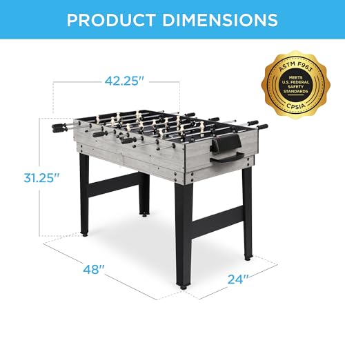 Best Choice Products 2x4ft Combo Game Table Set for Home, Game Room, Friends & Family w/Hockey, Foosball, Pool, Shuffleboard, Ping Pong, Chess, Checkers, Bowling, and Backgammon - color: Gray