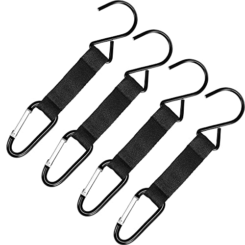 Sumind 4 Pack Baseball Bag Hook for Fence Heavy Duty Dugout Hook for Bat Bag Backpacks Metal & Nylon Clip for Softball Football Tennis Water Bottle Camping Sports Gear Hanging(Black) - color: Black