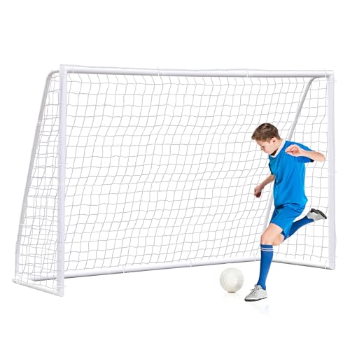 ZENY Portable Soccer Goal for Backyard,12x6 / 10x6.5 / 8x5 / 6x4 ft Kids Adults Soccer Net and Frame for Home Backyard Practice Training Goals, Soccer Training Equipment - style: 10 x 6.5 FT