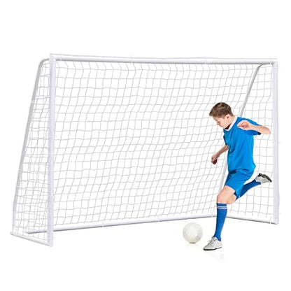 ZENY Portable Soccer Goal for Backyard,12x6 / 10x6.5 / 8x5 / 6x4 ft Kids Adults Soccer Net and Frame for Home Backyard Practice Training Goals, Soccer Training Equipment - style: 10 x 6.5 FT
