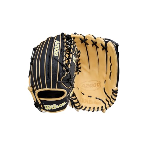 Wilson | 2026 | A2000 Classic | Baseball Gloves + Mitts | Sizes 11.5" - 12.75" | Right + Left Hand Throw | Multiple Styles - color: Black/Blonde, size: Outfield - 12.75"