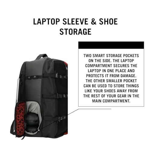 USWE Buddy Athlete Gear Pack, Duffle Bags to Store Sports Gear, Essentials, Ideal For Travelling, Gym, Training and More (40L Gear Pack Black/Red) - style: 40l Gear Pack Black/Red