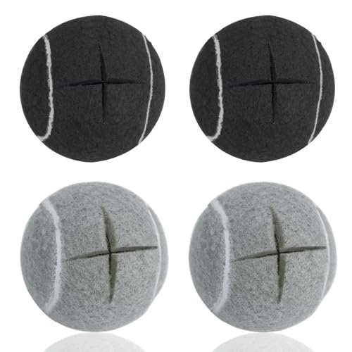 Premium Precut Tennis Balls Walkers 4 Pcs Balls with Precut Opening for Easy Installation,Walker Accessories for Seniors Fit Most Walkers,for Furniture Legs and Floor Protection - color: Gray and Black