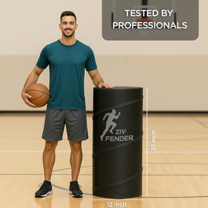 ZivPlay Pop Up Defender Soccer and Basketball Defender Dummy Practice Equipment for Defence Training Drills with Pop Up Barrels Sand Bags and Carry Bag Color Black
