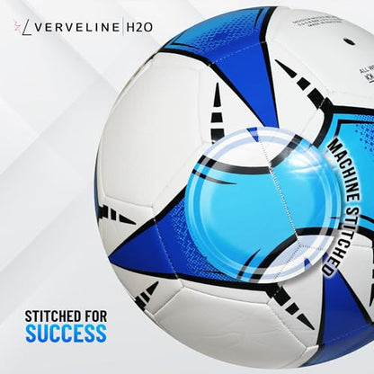 H2O TPU Soccer Ball | Soccer Balls Size 5 | Ideal for Clubs & Academies | Best for Youth & Adults | Indoor & Outdoor Training, White / Blue / Black