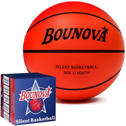 BOUNOVA Silent Basketball | Real Feel Powerful Bounce | Elegant Gift Box Packaging | Pro-Grade PU Foam Indoor Basketballs for Quiet Dribbling & Training - size: Size 3