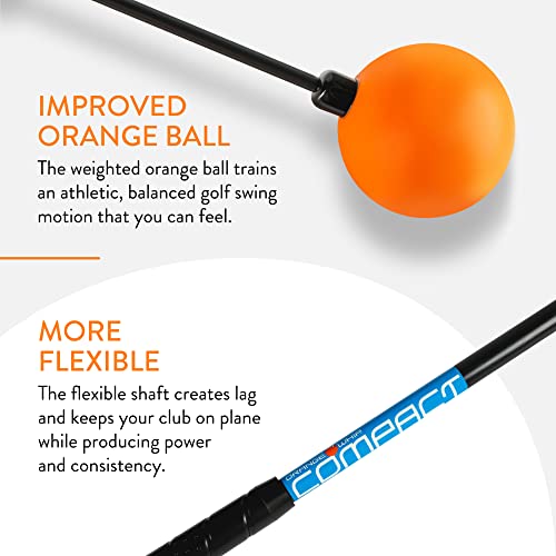 Orange Whip Golf Swing Trainer Aid Patented & Made in USA for Improved Rhythm, Flexibility, Balance, Tempo, and Strength *American Made* - style: Compact - 35.5"