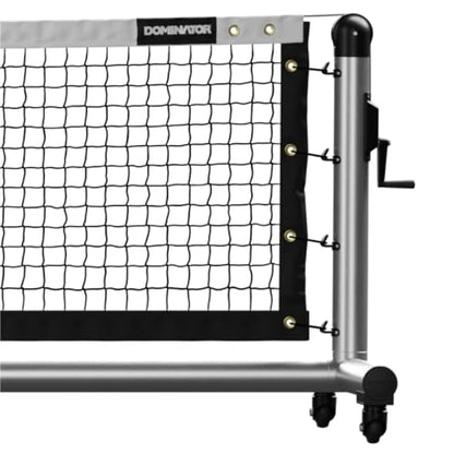 Dominator PRO Portable Pickleball Net - Heavy Duty USAPA Compliant Portable Regulation Pickleball Net - Indoor/Outdoor Aluminum Rust Proof Frame w/Adjustable Net Tension & Locking Wheels - style: Silver