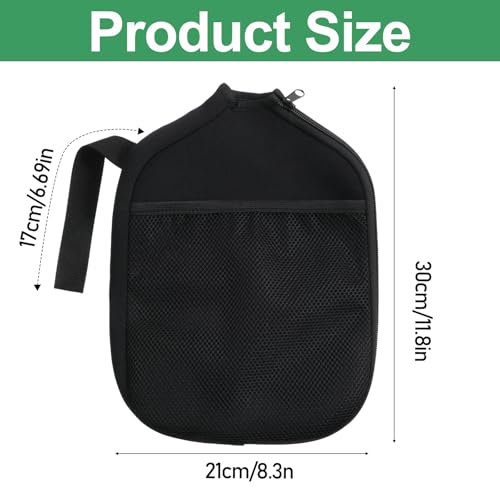 Pickleball Paddle Cover, 9 X 12 Inches Universal Case Size Zippered Racket Sleeve Storage Bag Compatible with Most Standard and Elongated Pickball Paddles
