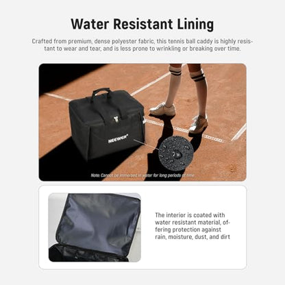 NEEWER Tennis Ball Hopper, Pickleball Retriever Collector Basket Cart Holder Tennis Court Equipment Accessory for Training Teaching - style: Tb01b Bag