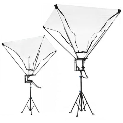 Basketball Rebounder with 180° Rotating Track Adjustable Height Basketballs Return Attachment with Net Return System Portable Hoop Trainer Tripod for Continuous Solo Practice
