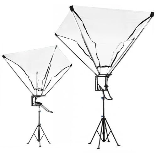 Basketball Rebounder with 180° Rotating Track Adjustable Height Basketballs Return Attachment with Net Return System Portable Hoop Trainer Tripod for Continuous Solo Practice