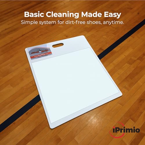 StepNGrip Courtside Basketball Sticky Mat - Basic Model with 15 x 18 inches Replaceable Sheets Basketball Shoe Grip Enhancer - Sticky Pad for Sports Shoes - White