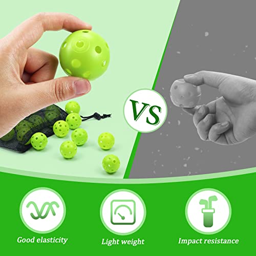 Plastic Golf Balls Practice Limited Flight Golf Training Ball Hollow Swing Practice Indoor Golf Balls with Mesh Drawstring Bag for Backyard Driving Range or Outdoor