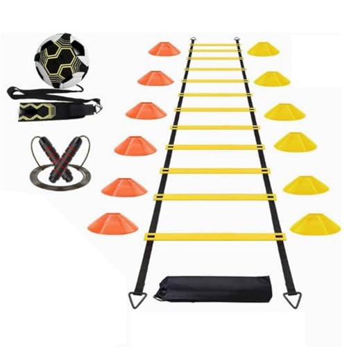 Football Footwork Training Gear Portable Soccer Training Equipment Set Speed Ladder and Cone Kit for Athletes, Kids