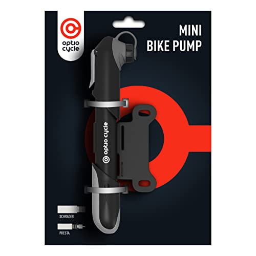 Mini Bike Pump 120 PSI / 8.3 Bar – Compact Portable Frame-Mounted Bicycle Hand Air Pump for Presta and Schrader Valve | Small Manual Tire Tool for Road, Track, Mountain Bike, BMX, Ebike - color: Black